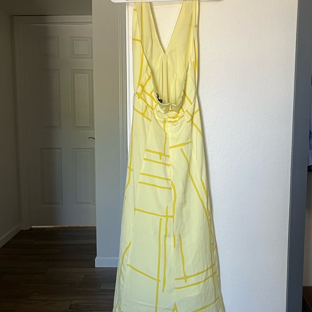 Banana Republic 50’sInspired Yellow Geometric Pattern Dress